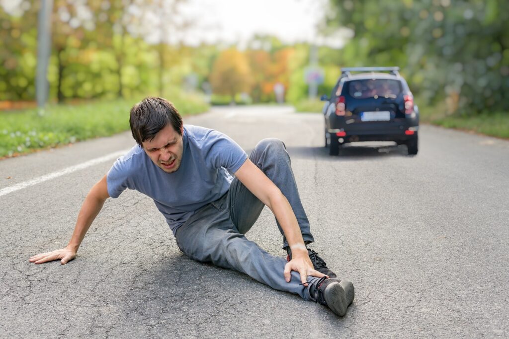 injured man on the road
